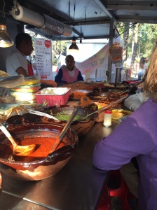 Taco stands are plentiful. They cook fresh food in front of you and you stand or sit casually with others and enjoy an afternoon break.